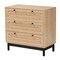 Baxton Studio Cherelle Mid-Century Modern Light Brown and Black 3-Drawer Storage Cabinet 238-13333-ZORO - alternate 1